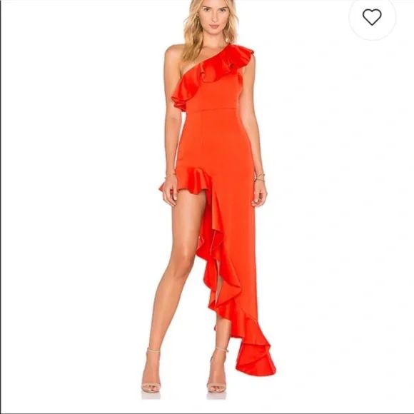 open lace back dress Lovers Lane Lace Trim Puff Sleeve Dress Neon Orange Selfie Leslie